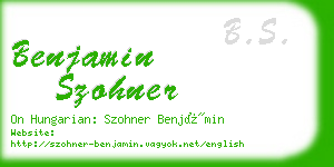 benjamin szohner business card